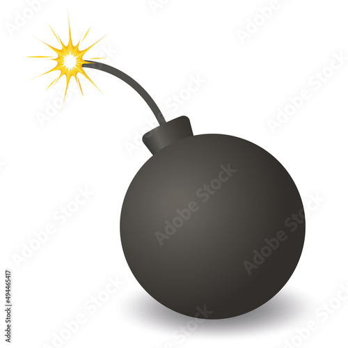 Bomb, isolated on white background. Vector illustration.