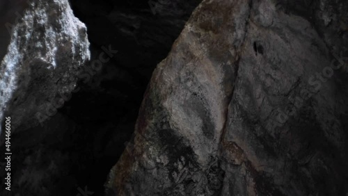 Panning through the caves, Monachil, Granada, Sierra Nevada, Spain.