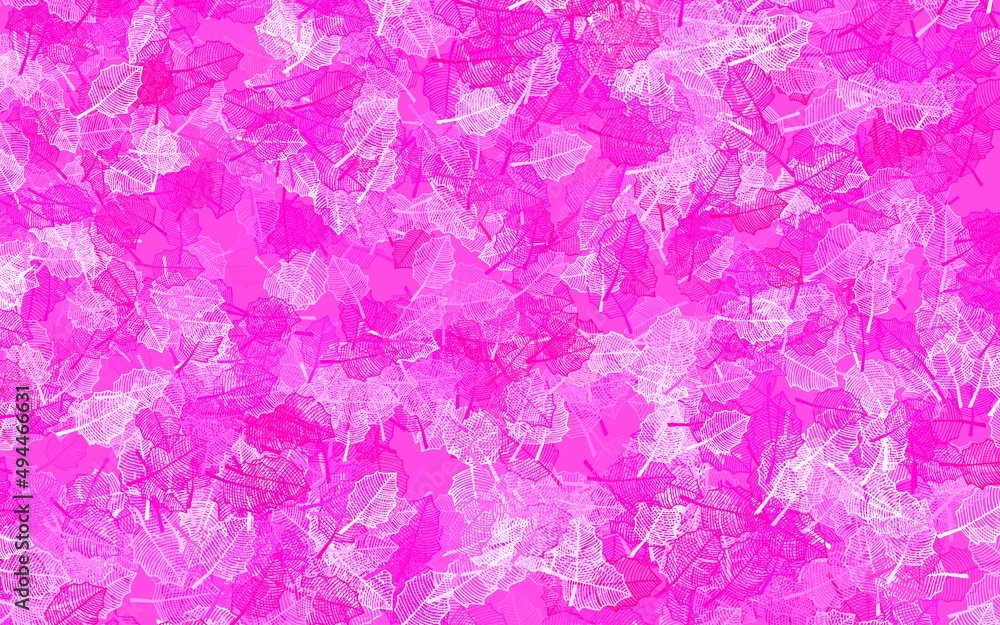 Light Pink vector doodle backdrop with leaves. Light Pink vector doodle backdrop with leaves.