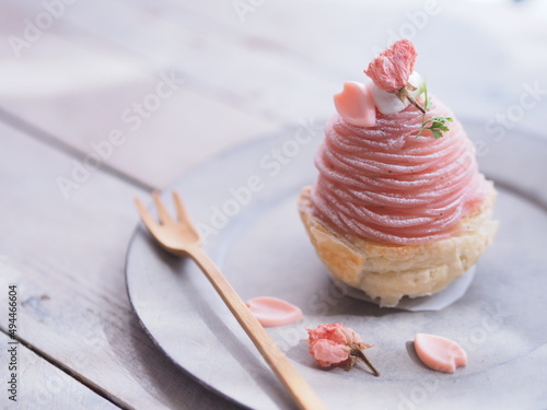 春スイーツ 桜モンブランでティータイム