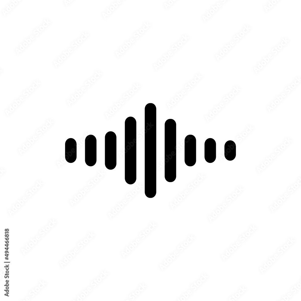 Sound wave vector. Speech icon, music equalizer sign Sound wave vector. Speech icon, music equalizer sign