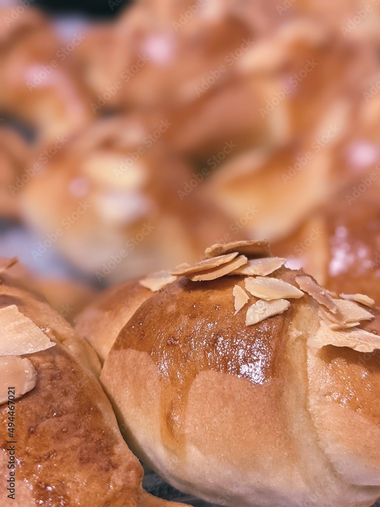 Baked goods taken out of the oven