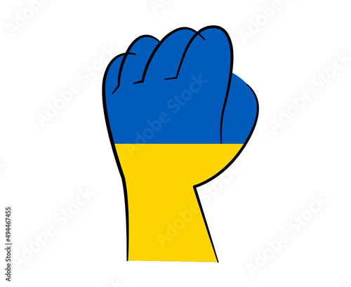 Abstract Ukraine National Europe Hand Emblem Flag Symbol Vector Design