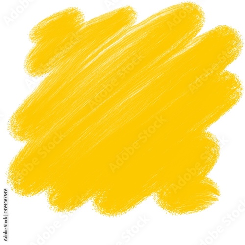 Cute sunny hand drawn pattern with yellow brush divorces on the white background good for design or screens photo