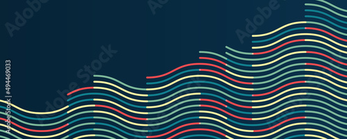 Data sorting process. Big data stream futuristic infographics. File structuring, machine learning. Big data visualization. A dynamic array of information consisting of multi-colored lines and waves.
