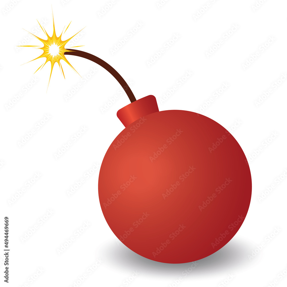 Bomb, isolated on white background. Vector illustration. Bomb, isolated on white background. Vector illustration.