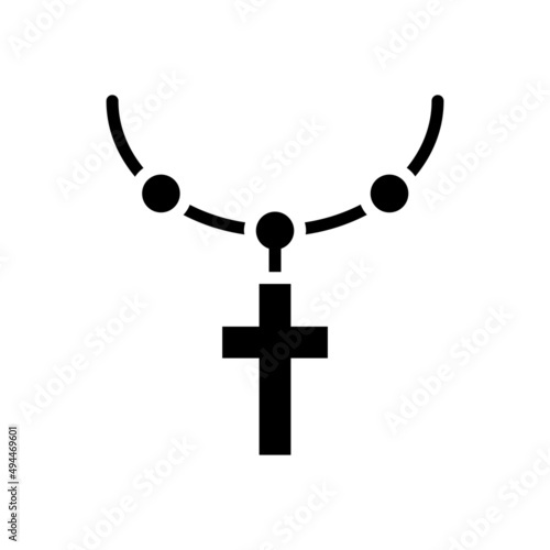 Christian Cross vector Solid Icon Design illustration. Easter Symbol on White background EPS 10 File
