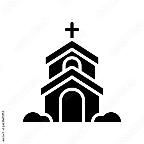 church vector Solid Icon Design illustration. Easter Symbol on White background EPS 10 File