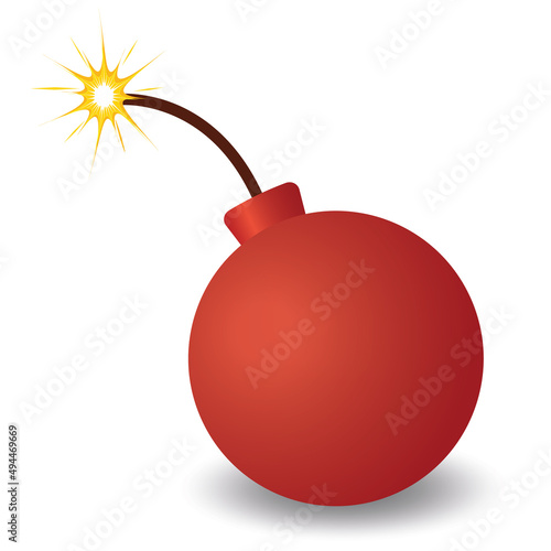 Bomb, isolated on white background. Vector illustration.