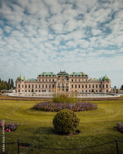Photography Vertical shot of the facade of the Belvedere Palace in the daytime