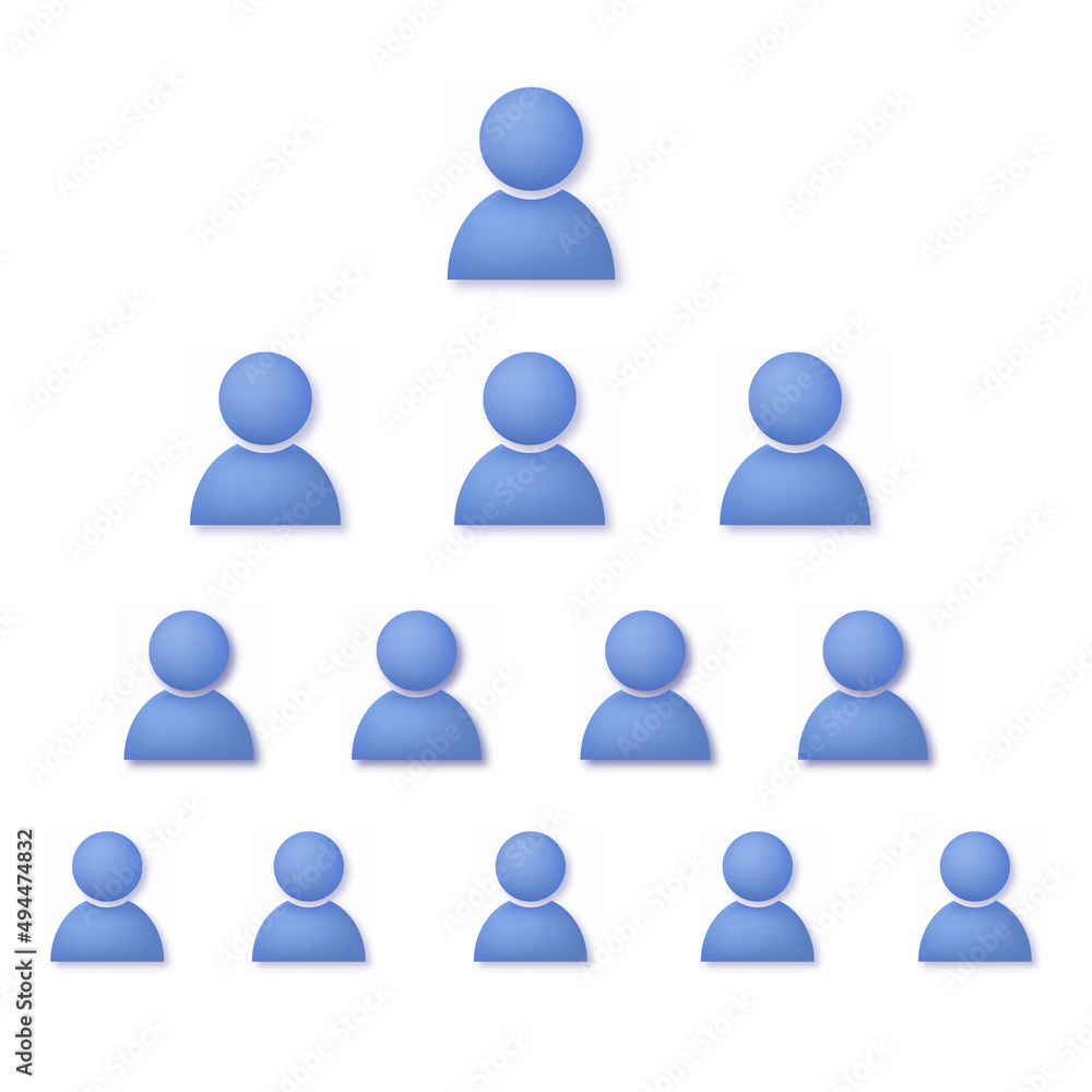 People pyramid with team leader. Vector People pyramid with team leader. Vector