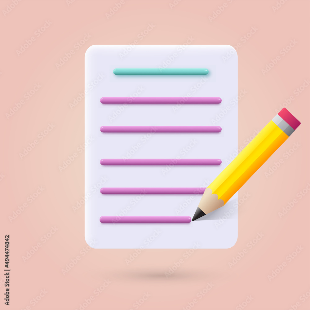 Copywriting concept with sheet and pencil. Vector Copywriting concept with sheet and pencil. Vector