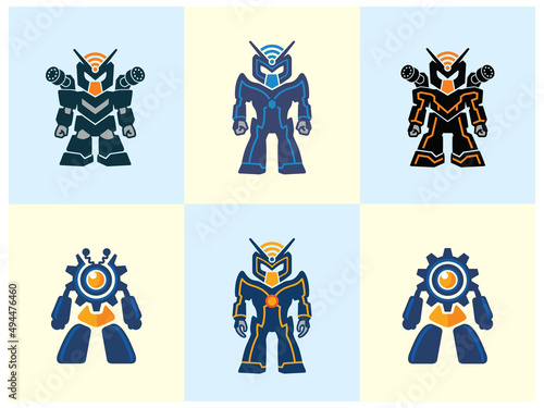 Cyber Robot illustration mascot design [vector]