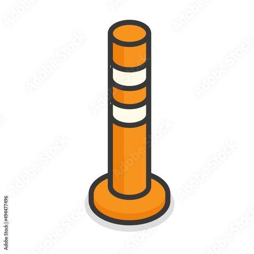 traffic pole doodle isometric 3D vector illustration