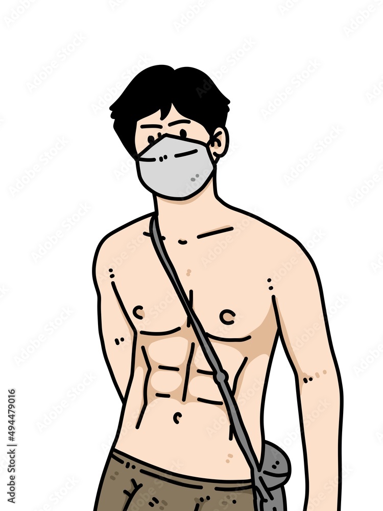 Fototapeta premium cute man cartoon on white background