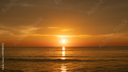 sunset on summer at the beach © Teerawat