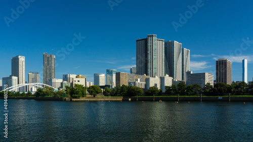 Tokyo s cityscape from Hamarikyu Park in the business district of the city.