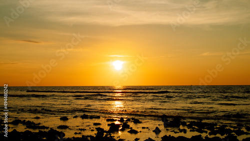 sunset on summer at the beach