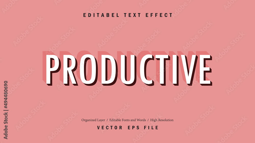 Editable Productive Font Design. Alphabet Typography Template Text Effect. Lettering Vector Illustration for Product Brand and Business Logo.