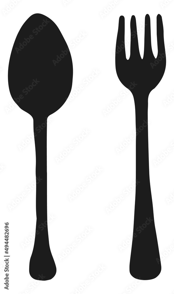Spoon and fork. Dining food symbol. Cafe or restaurant sign Spoon and fork. Dining food symbol. Cafe or restaurant sign