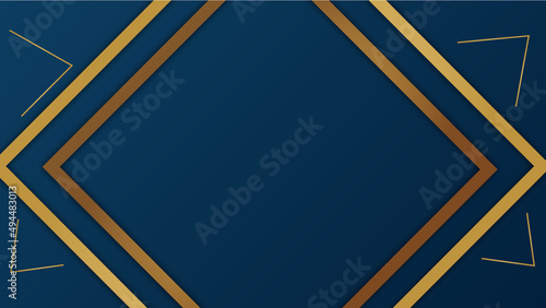 Modern dark blue gold abstract background paper shine and layer element vector for presentation design. Suit for business, corporate, institution, party, festive, seminar, and talks.