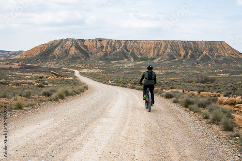 Cycling in the Bardenas desert in Spain