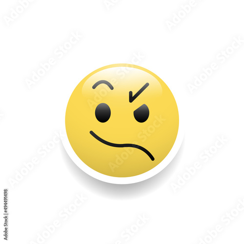 Emoticon icon of a Bipolar symptom, Vector and Illustration.