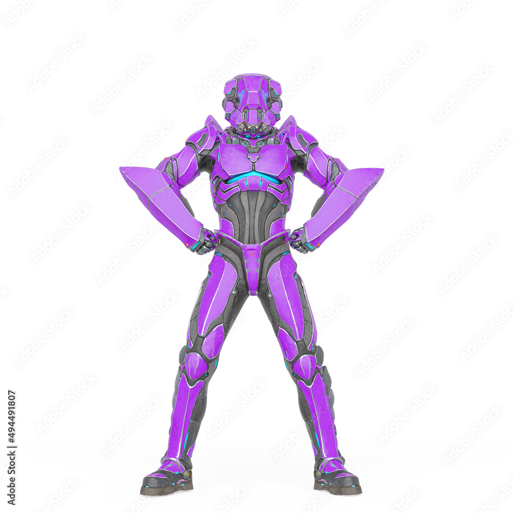 man in an armored nano tech suit is doing a power pose like a super hero