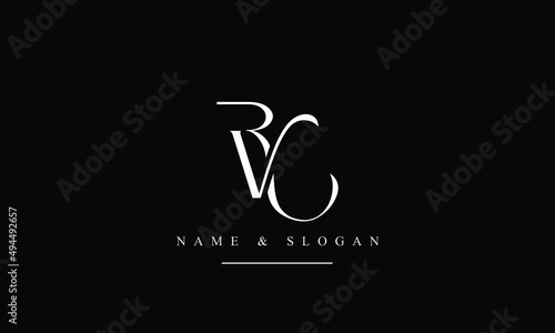 RV, VR, R, V abstract letters logo monogram