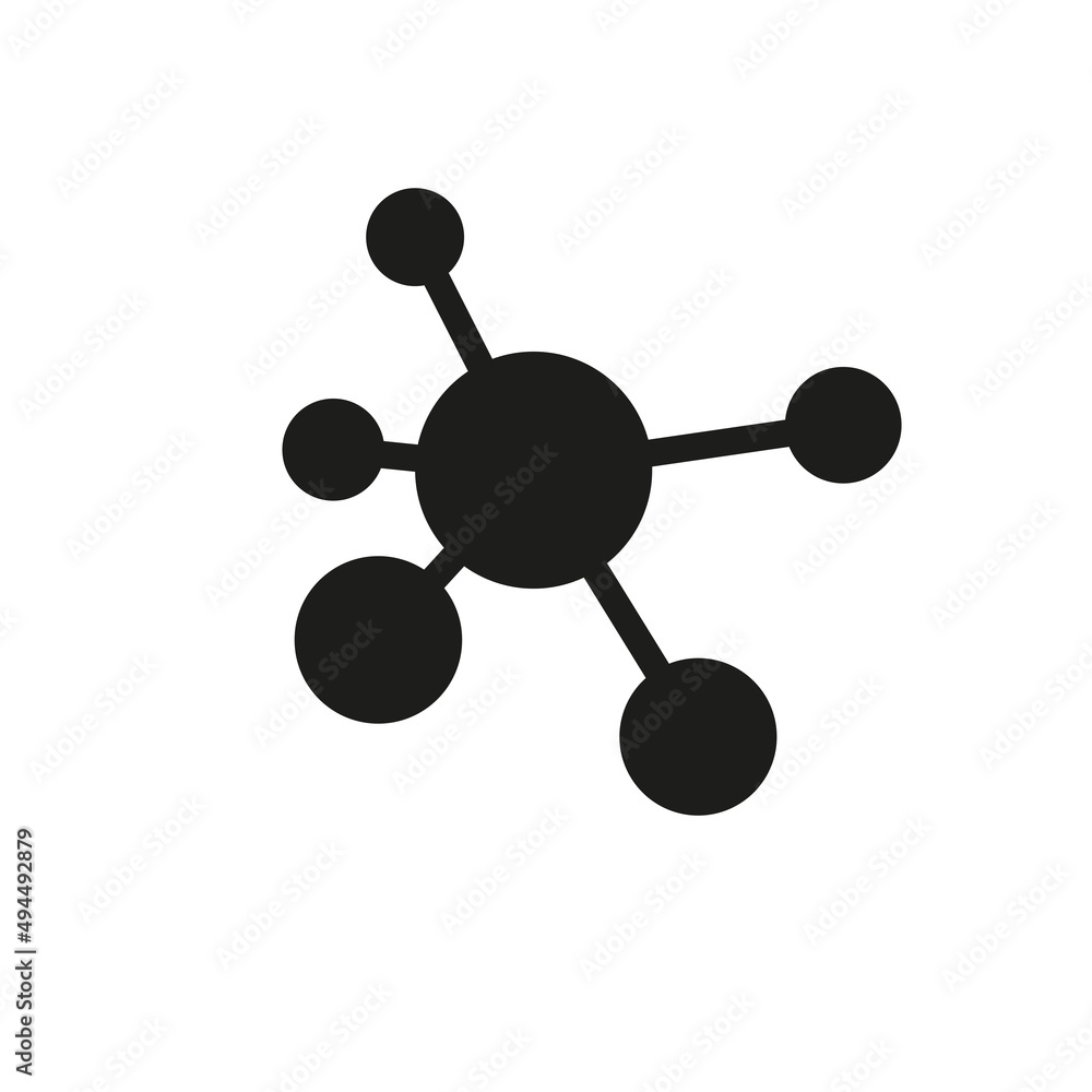 The icon of the molecule. Protein. Simple flat vector illustration on a white background The icon of the molecule. Protein. Simple flat vector illustration on a white background