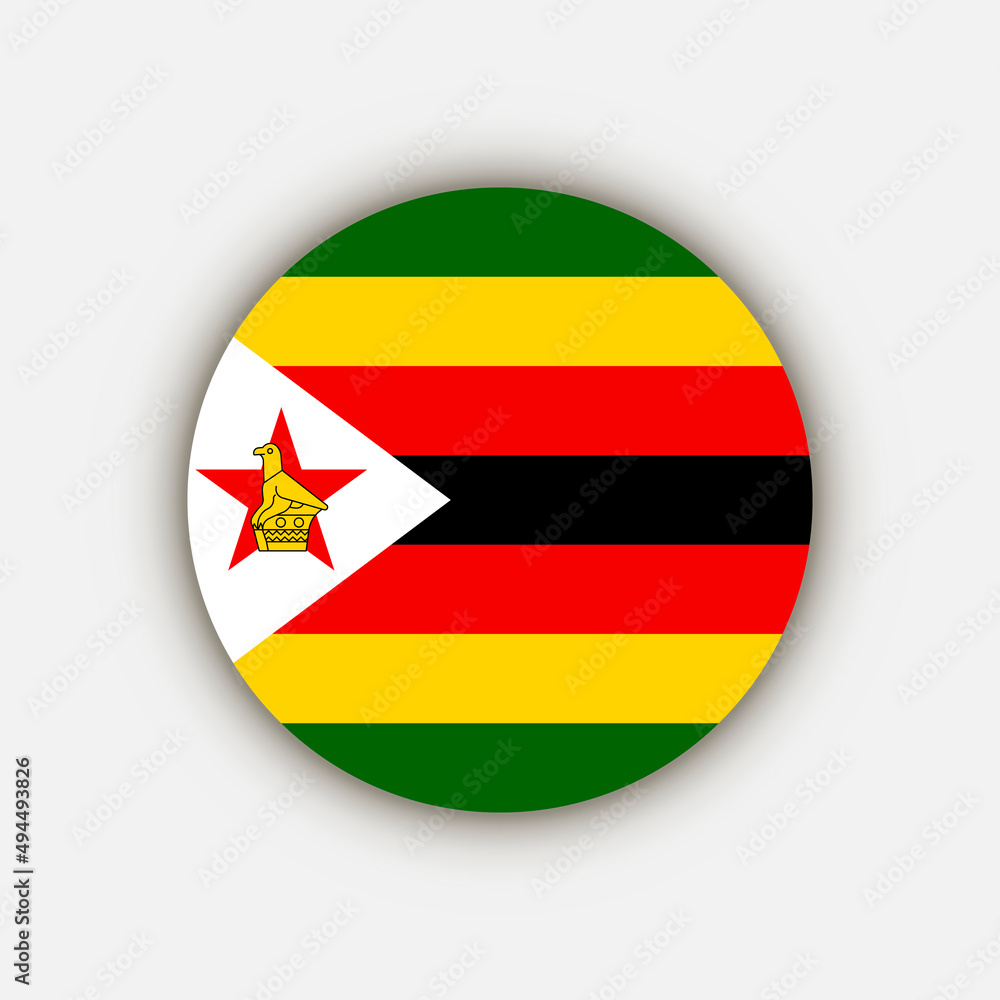 Country Zimbabwe. Zimbabwe flag. Vector illustration.