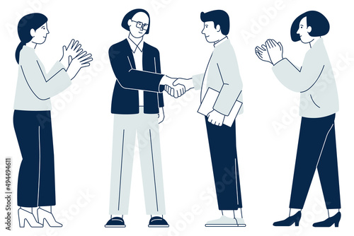 Businessmen handshake. Successful agreement. Deal closed concept