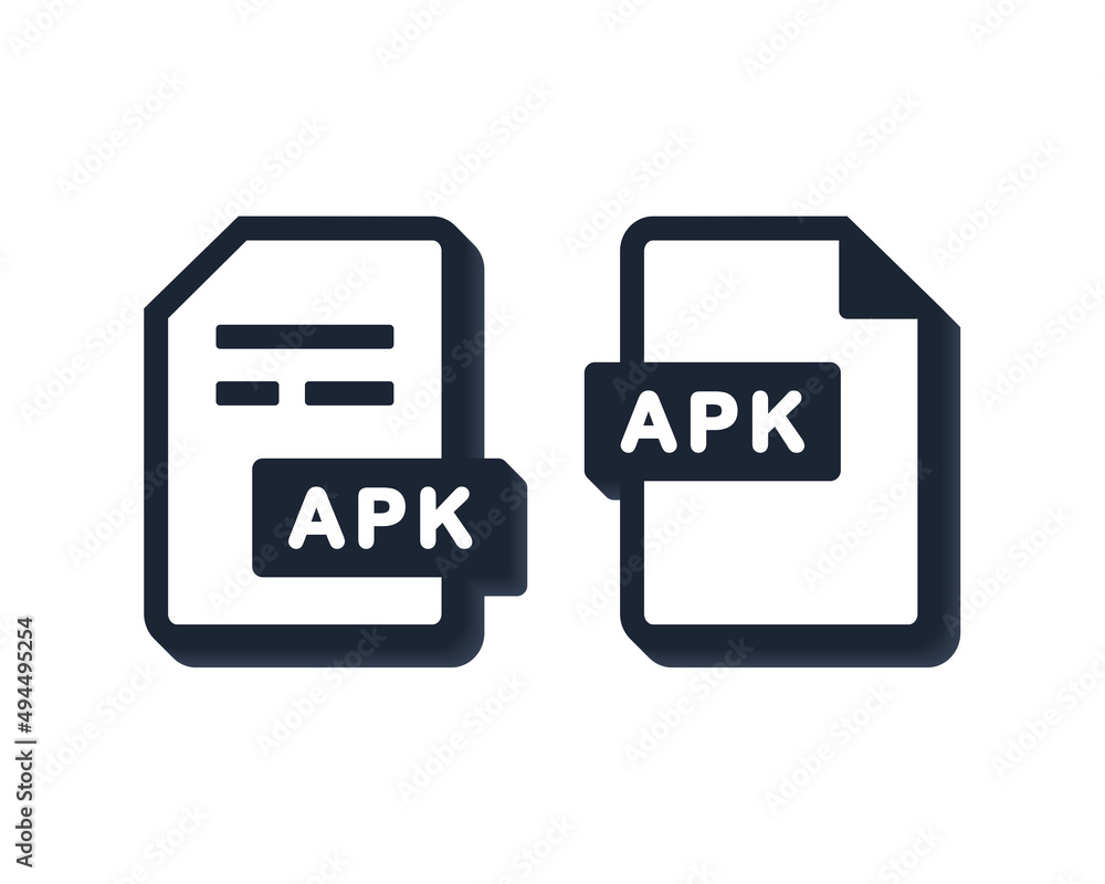 Apk file format sign. Vector illustration Apk file format sign. Vector illustration