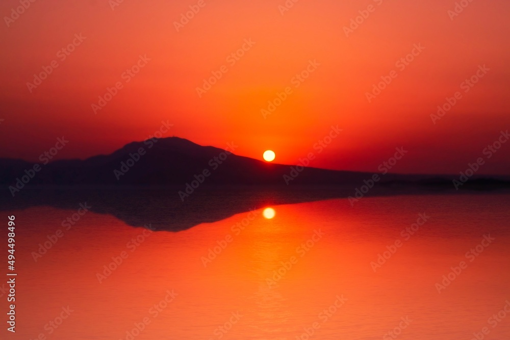 Fototapeta premium sunset on the lake