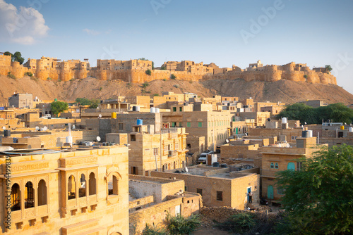 Jaisalmer,Rajasthan,India - October16,2019 : Jaisalmer Fort or Sonar Quila or Golden Fort. A "living fort" - made of sandstone. UNESCO world heritage site at Thar desert along old silk trade route. © mitrarudra