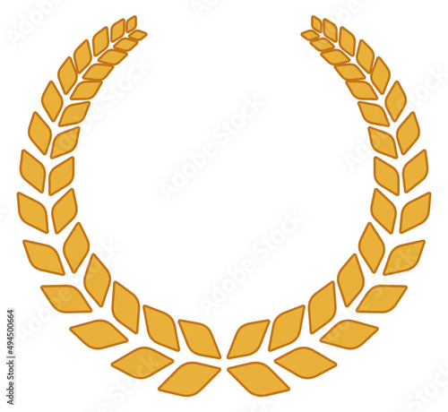 Ornate round emblem. Vintage golden wreath sign