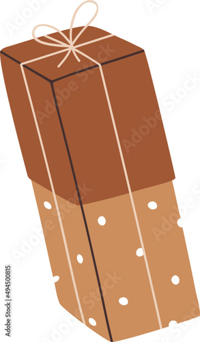 Festive Gift Box Colored Illustration