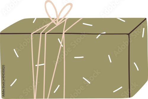 Festive Present Box Colored Illustration