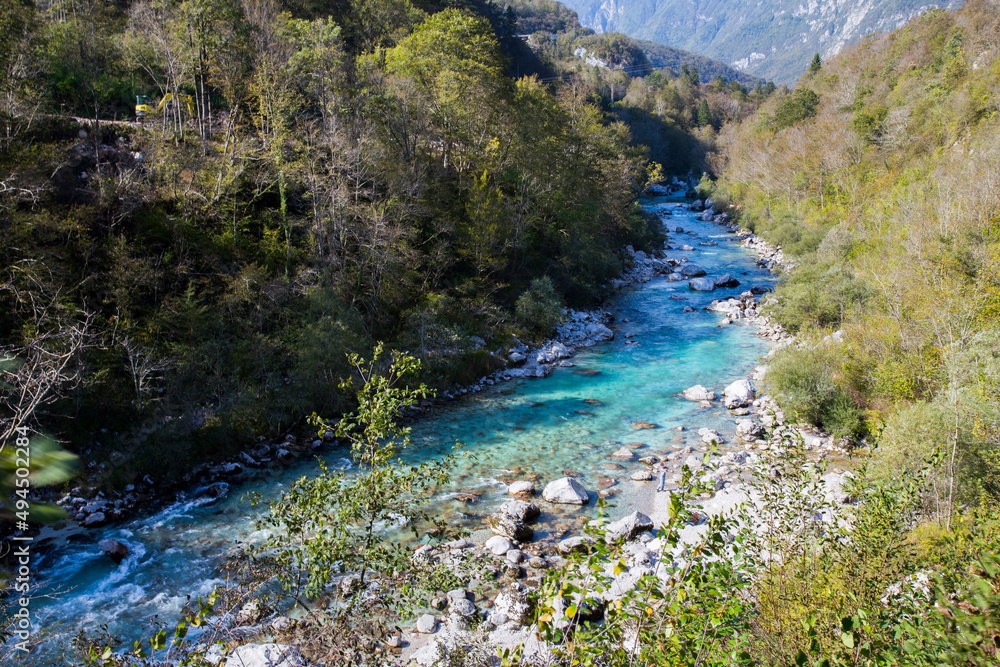 Soca river in Slovenia landscape