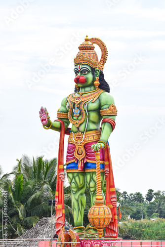 Foto Portrait of a statue of the Hindu god Lord Hanuman