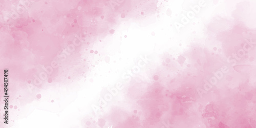 Abstract pink gradient blotched Japanese paper watercolor background with space for text. Brush pink grunge watercolor painted background image for graphic cover design, wallpaper, printing.  