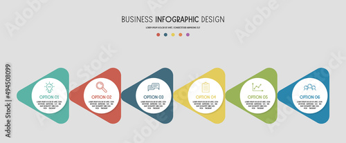 Infographic with business elements. Flowchart design. Vector