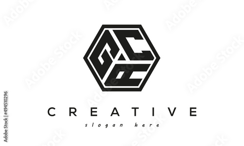 creative Three letters GCA square logo design photo