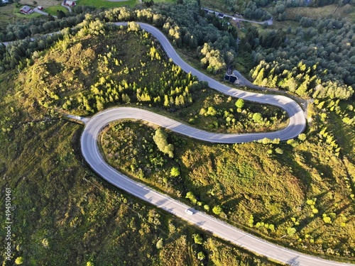 Mountain road in Vanylven, Norway photo