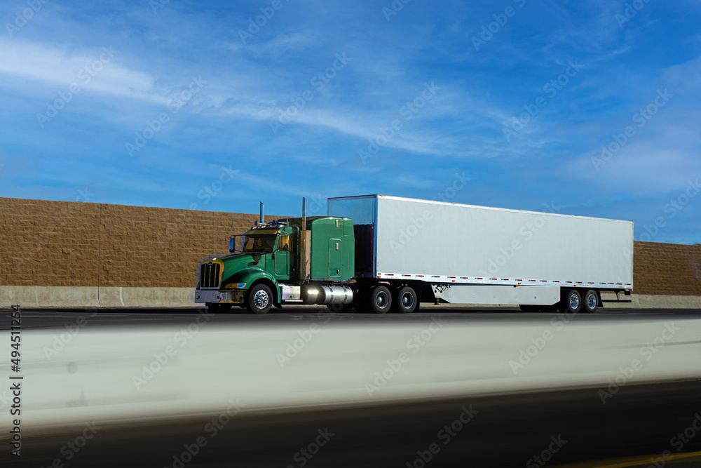 Semi Trucks on the Nevada Highway, USA. Trucking in Nevada , USA  