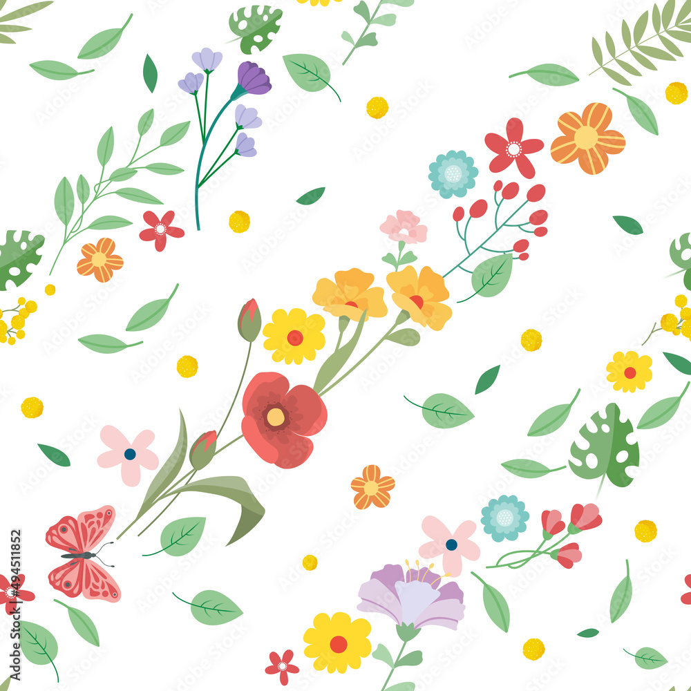 Beauty seamless poppy pattern Beauty seamless poppy pattern