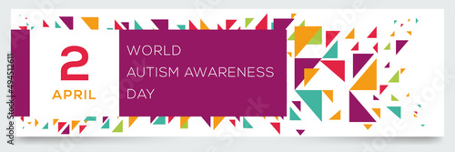 Creative design for (World Autism Awareness Day), 2 April, Vector illustration.