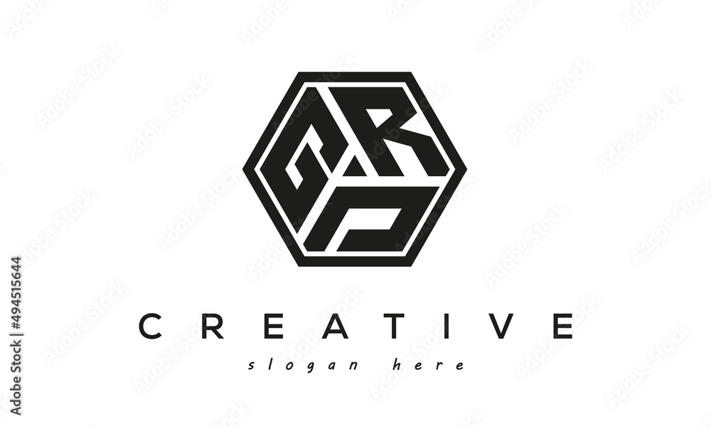 creative Three letters GRD square logo design