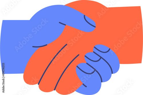 People Shaking Hands Cartoon Illustration
