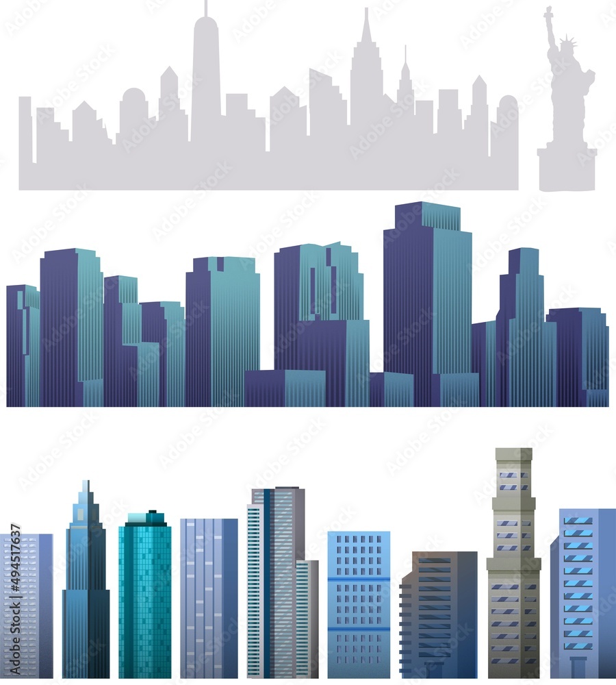 set of new york city skyscrapers